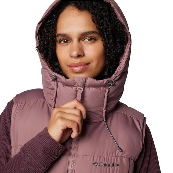 Columbia Pike Lake Long VEST Size 2X Fig Hood Omni Heat Insulated NEW - Picture 2 of 12